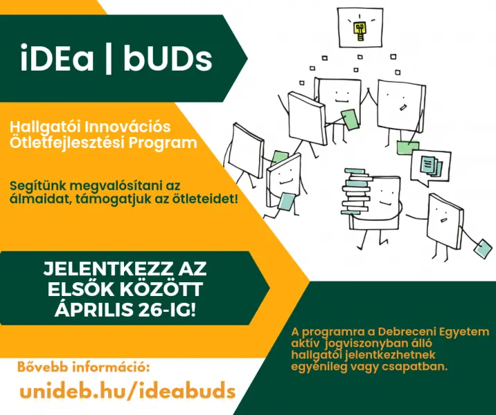 iDEa│bUDs Hallgat&oacute;i Innov&aacute;ci&oacute;s &Ouml;tletfejleszt&eacute;si Program meghirdet&eacute;se kari csatorn&aacute;kon